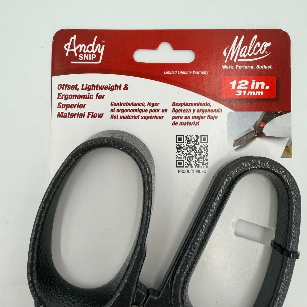 Malco Andy Snip Offset Shears 12in Gray New MC12LS Left Straight Cut